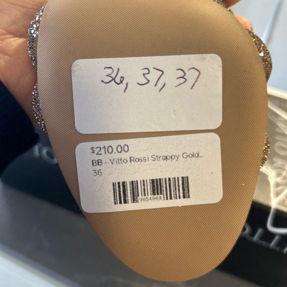 Gold Crystal-Strap Stiletto Mules - Picture 10 of 11